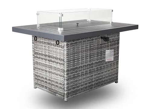 wicker fire pit table
