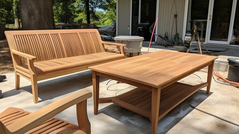 how to refinish teak outdoor furniture