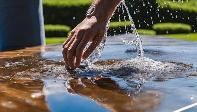 how to keep water from pooling on patio furniture cover