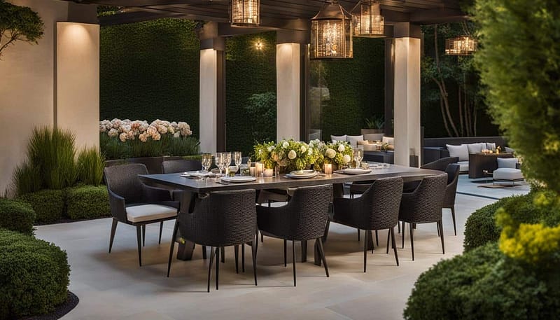 stone top outdoor dining sets