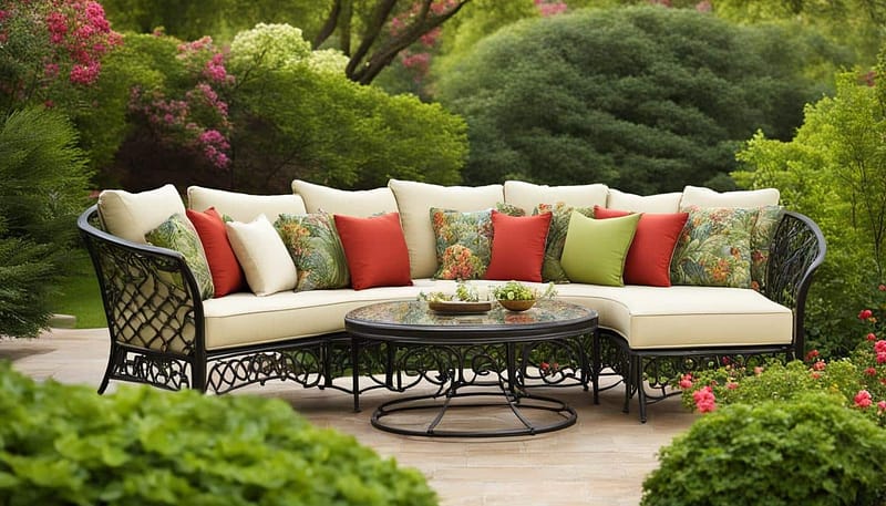 wrought iron outdoor sofa