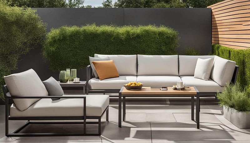 cushionless outdoor sofa