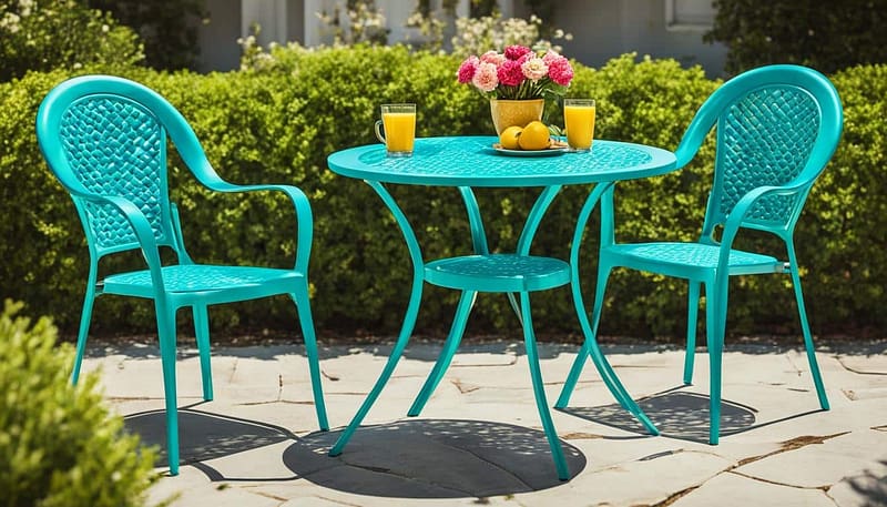 teal bistro set
