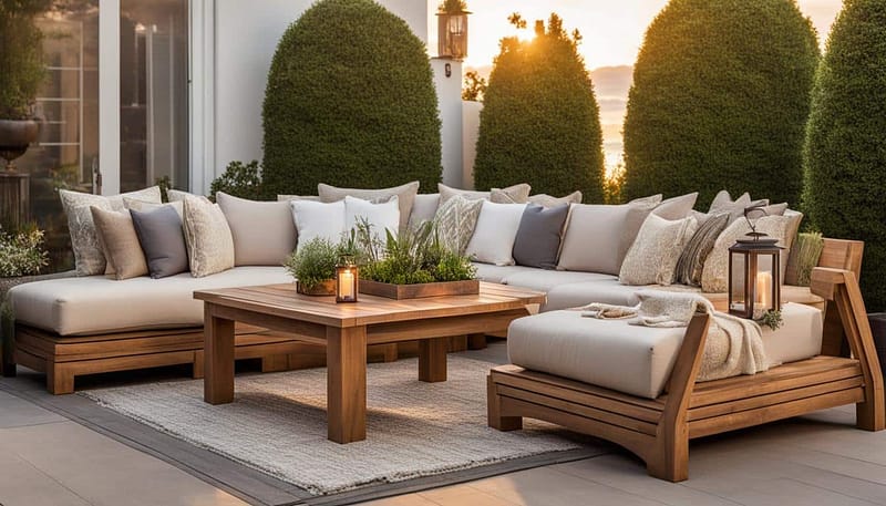 u shaped outdoor sofa