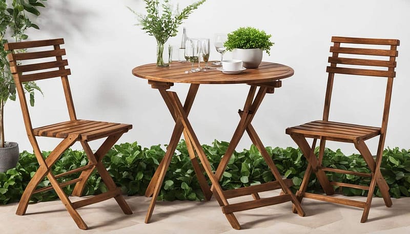 wooden bistro set