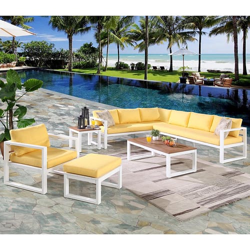 L shaped outdoor sofa