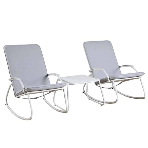 Patio lounge metal outdoor rocking chair sets
