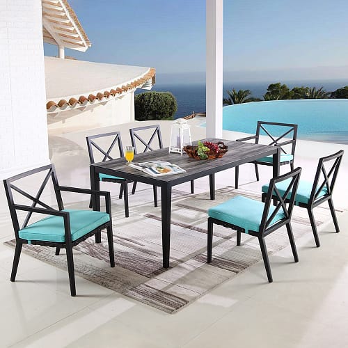 outdoor aluminum dining table