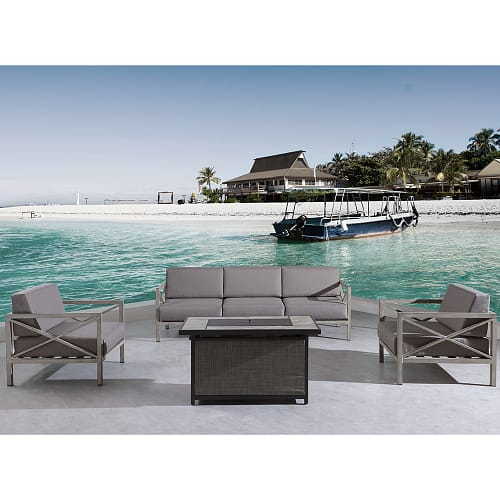 Patio Outdoor Furniture Sofa Set with Fire Pit