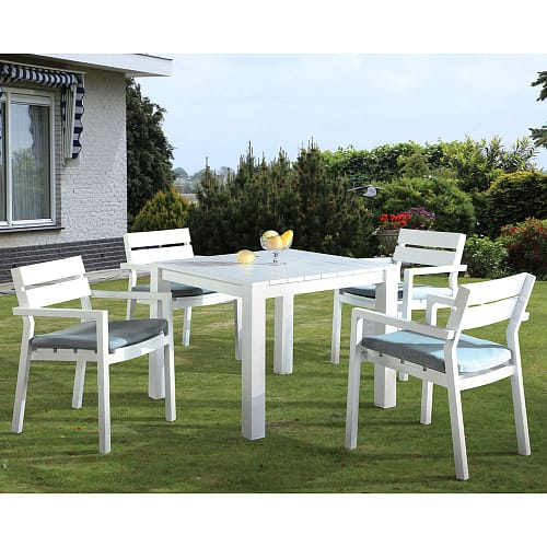 square outdoor dining table set