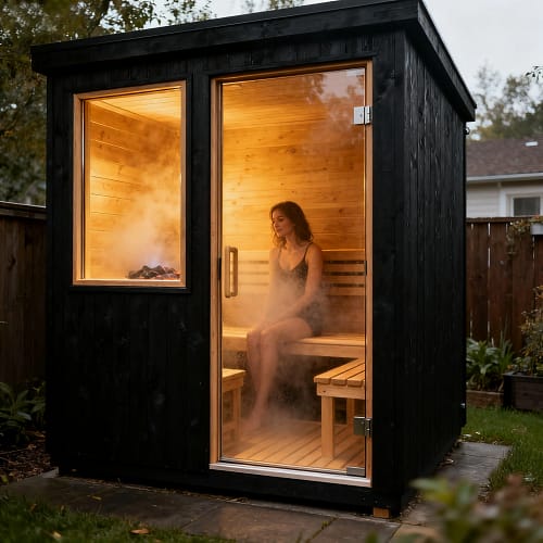 wooden sanua room outdoor