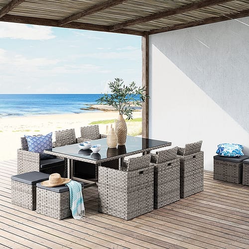 Products 3 Outdoor Furniture Supplier-China Factoery-Manufacturer 11 Piece Outdoor Dining Table Set