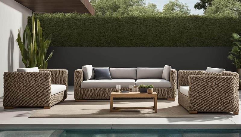 Stylish Woven Rope Outdoor Sofa for Patios 174 Outdoor Furniture Supplier-China Factoery-Manufacturer woven rope outdoor sofa