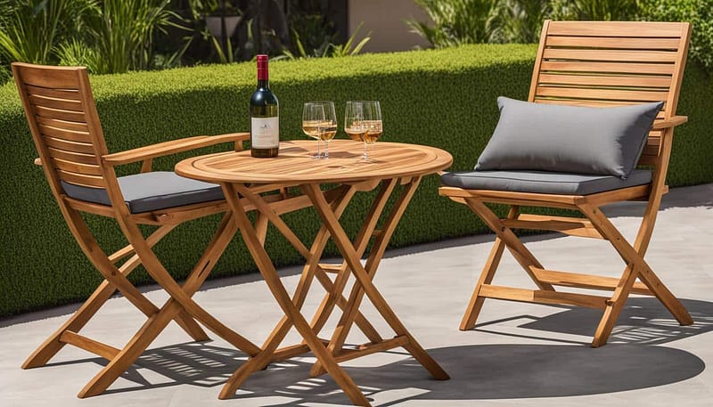 Portable chairs in acacia bistro set Portable chairs in acacia bistro set