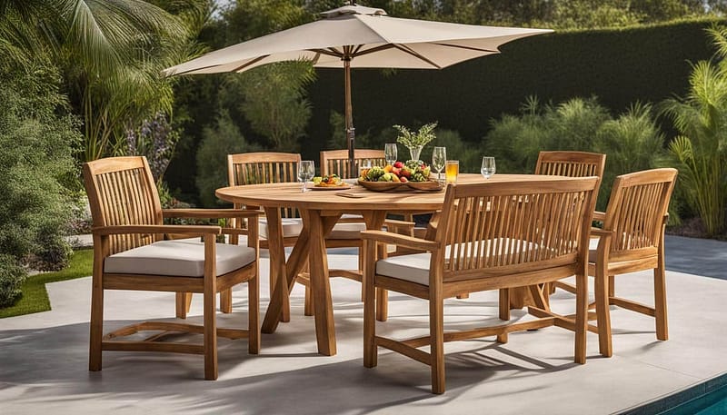 Acacia wood outdoor dining set Acacia wood outdoor dining set