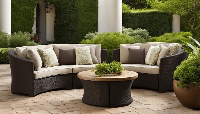 half round outdoor sofa
