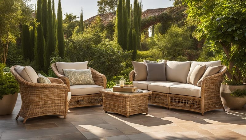 wicker outdoor sofa set